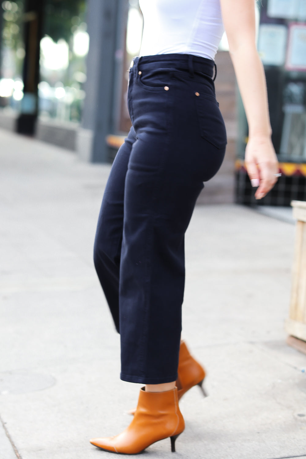 Can't Look Away High Rise Wide Crop Leg Jeans