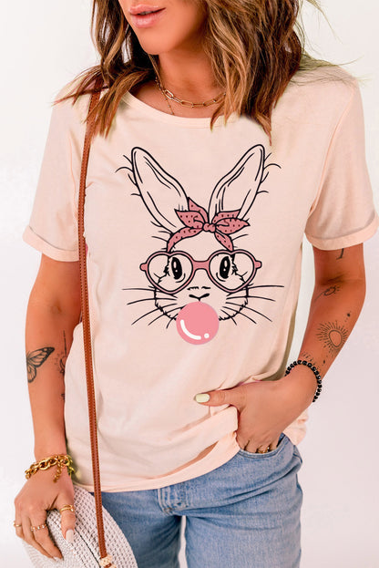 Rabbit Graphic Easter Tee Shirt